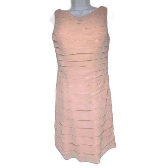 Andrew Adela Tiered Sheath Dress Barbie Pink Sz. 4  All Over Flouncy Layers - Picture 1 of 7